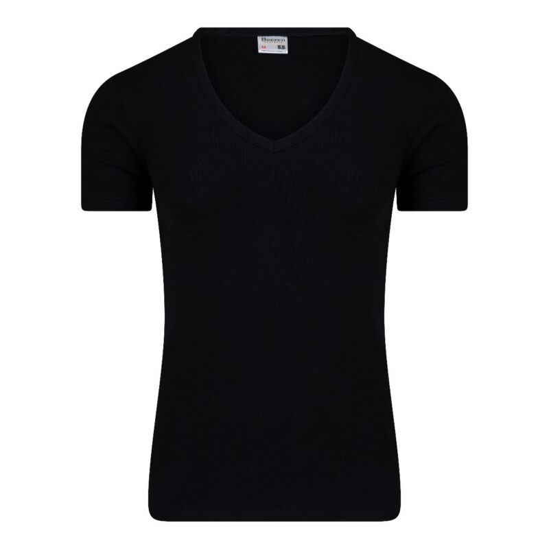 Beeren Heren T-Shirt Zwart Diepe V Hals M3000