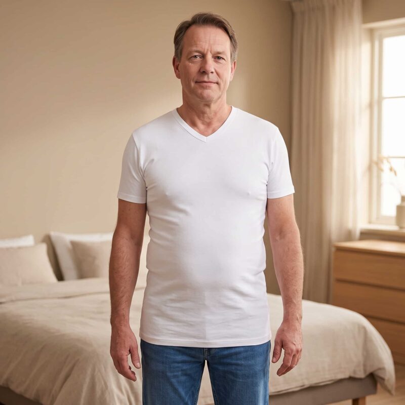 Alternative view of Beeren Extra Lang T-Shirt V-hals M3000 Wit