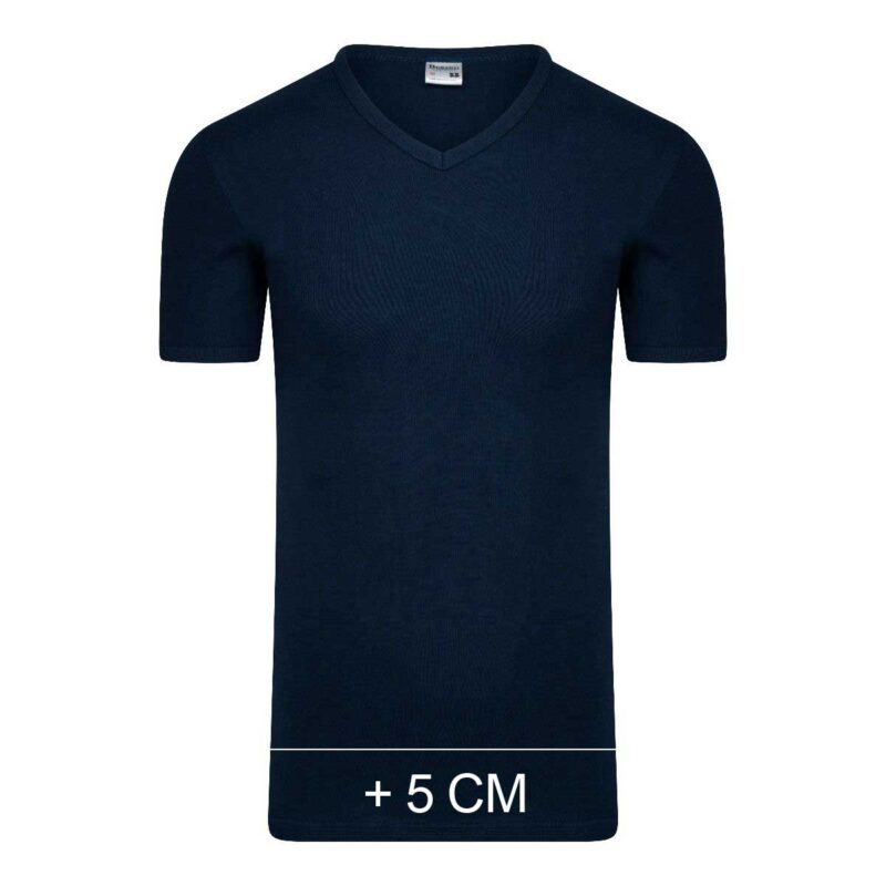 Beeren Extra Lang T-Shirt V-hals Marine