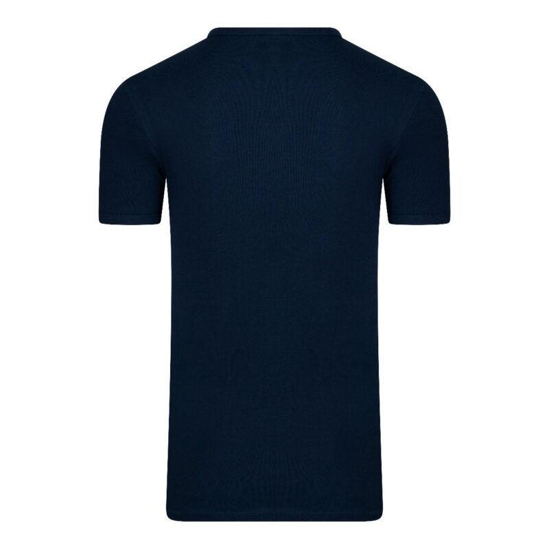 Beeren Extra Lang T-Shirt V-hals Marine achterkant
