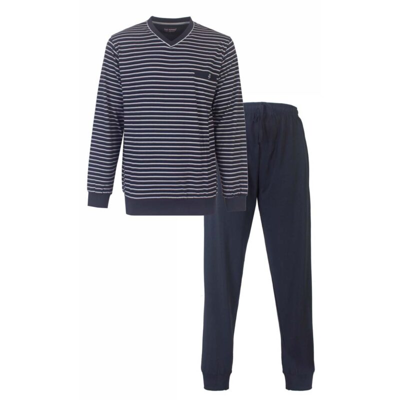Paul Hopkins Tricot Heren Pyjama Streep Ombre Blue