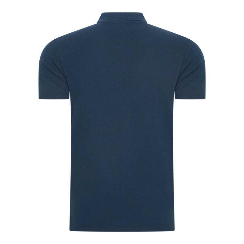 Beeren Heren Polo Izaak Pique Korte Mouw Marine achterkant