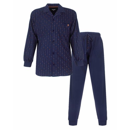 Paul Hopkins h-pyjama doorknoop donkerblauw